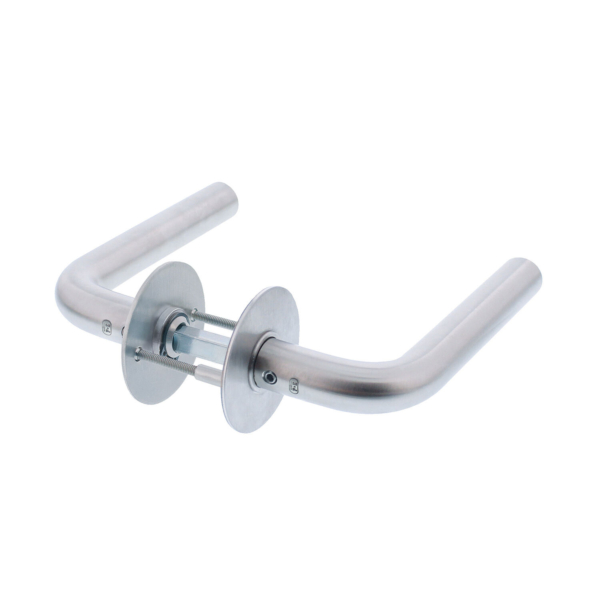 P+E Deurkruk L-model op ronde rozet 8mm stift