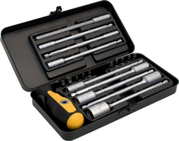 Soksleutel/bitset in kist 20dlg