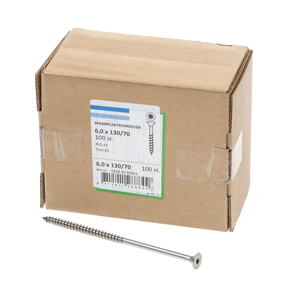 Spaanpl.schr.rvs pk tx25 6.0X130/70 dd