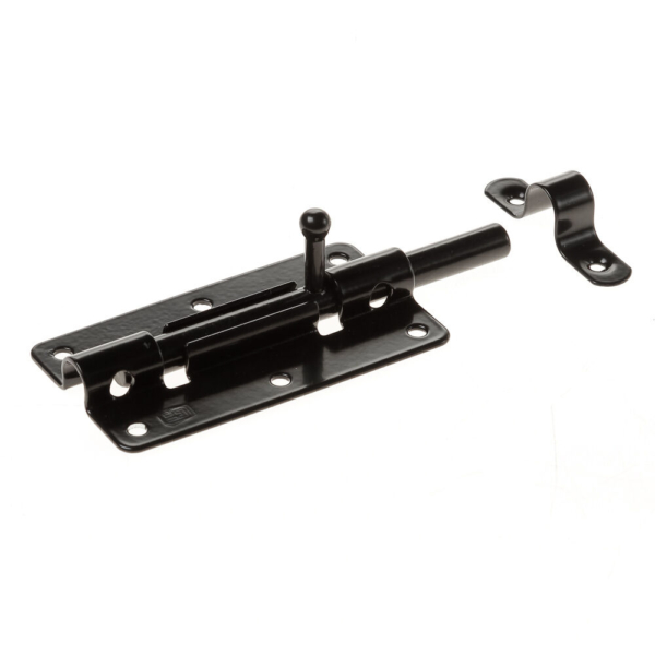 Plaatgrendel zwart 100mm GB