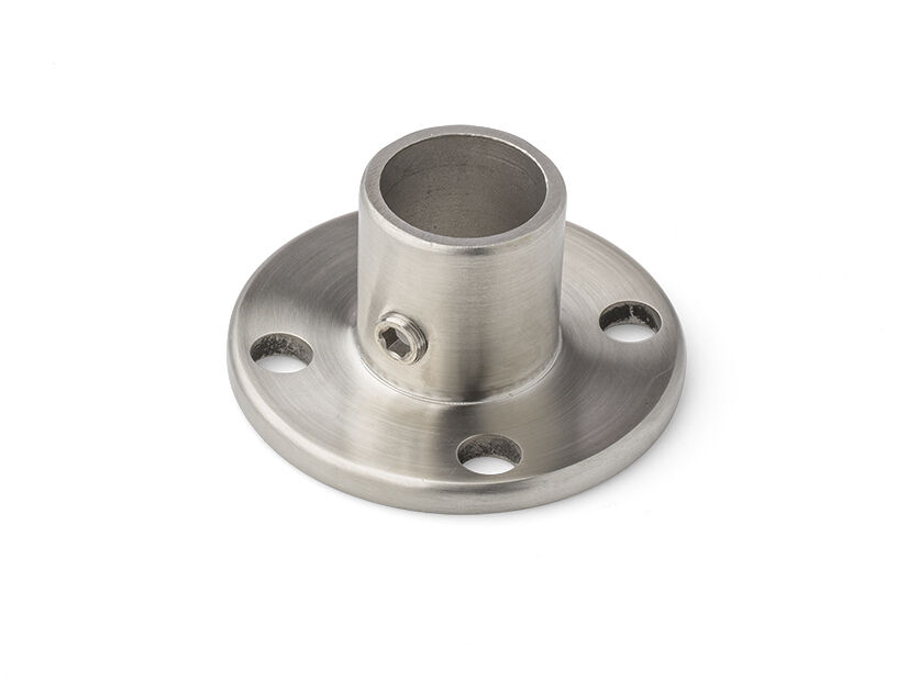 Voetplaat rond rvs voor buis 28mm 1B