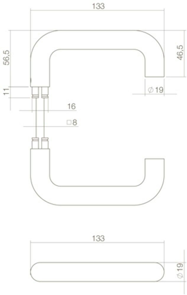 Deurkruk Bern RVS/mat zwart