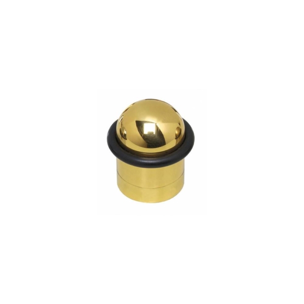 Deurstop met ring messing gelakt