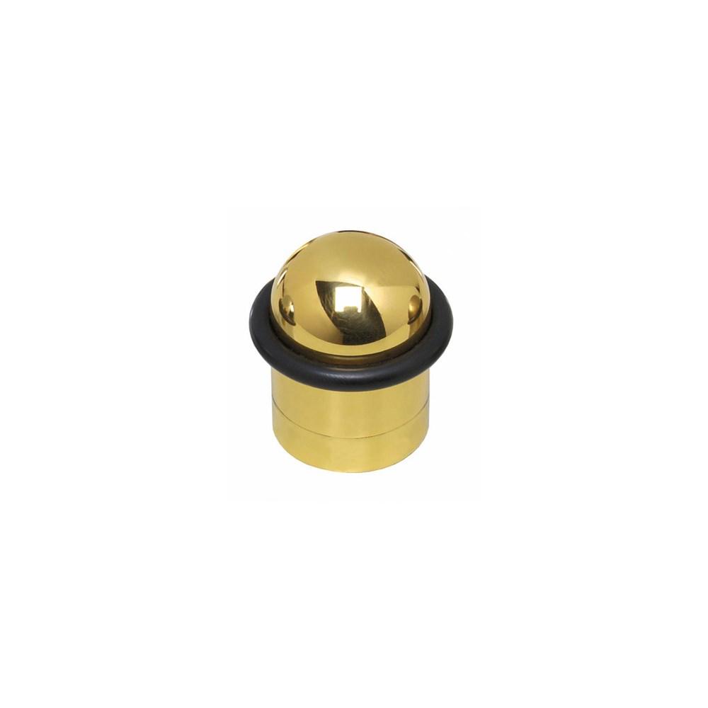 Deurstop met ring messing gelakt