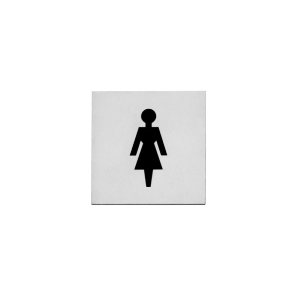 Pictogram damestoilet zelfklevend vierkant rv