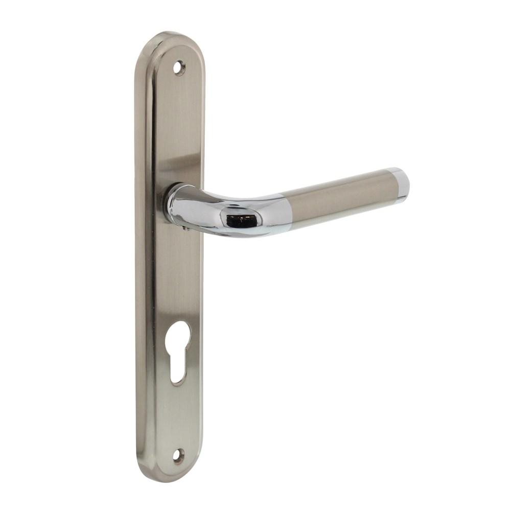 Deurkruk Agatha op schild PC 72 mm chroom