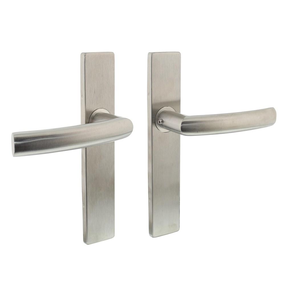 Deurkr.Blok op rechth. schild blind rvs gebor