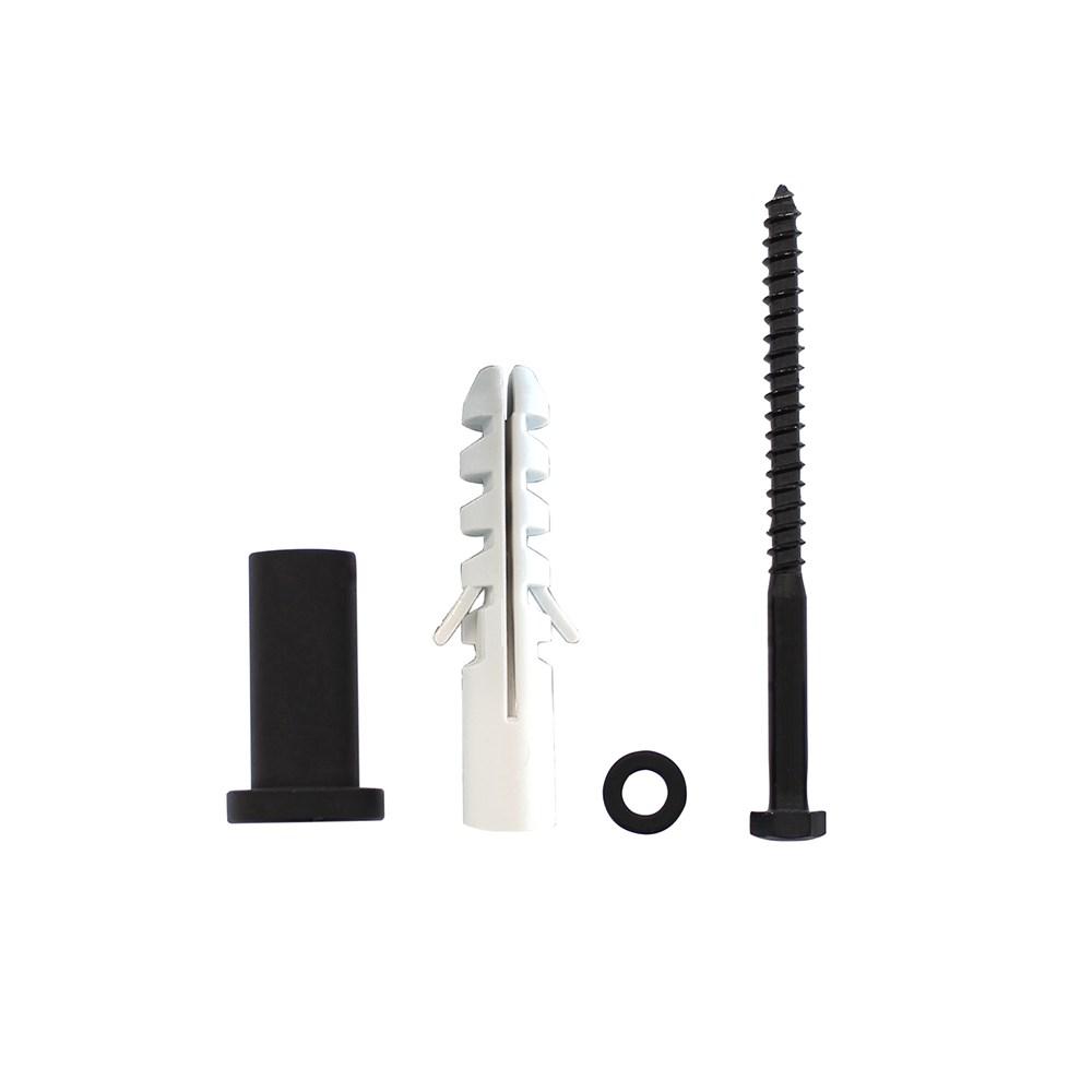 Set van 5 verlengde, ronde steunen, mat zwart