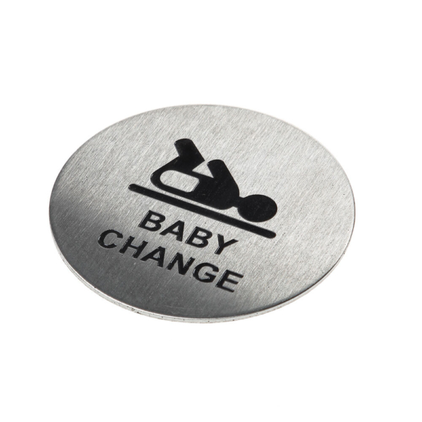 Pictogram rvs zelfkl. 75mm babykamer