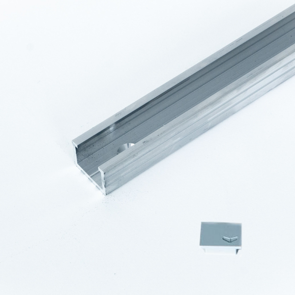 Xperta Compactprofiel 3.000mm - Deurophanging inbouw - Eindkappen t.b.v. compactprofiel - Grijs