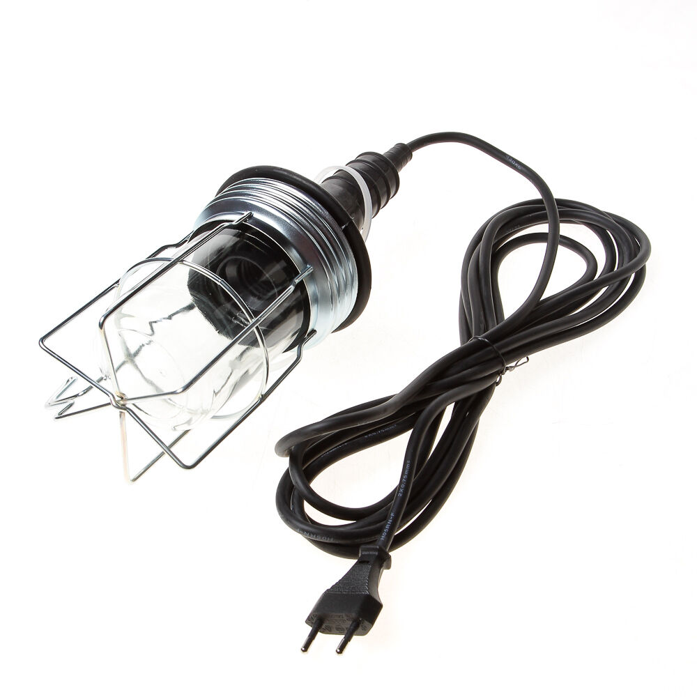 Looplamp 60w rub/met. 5m kabel