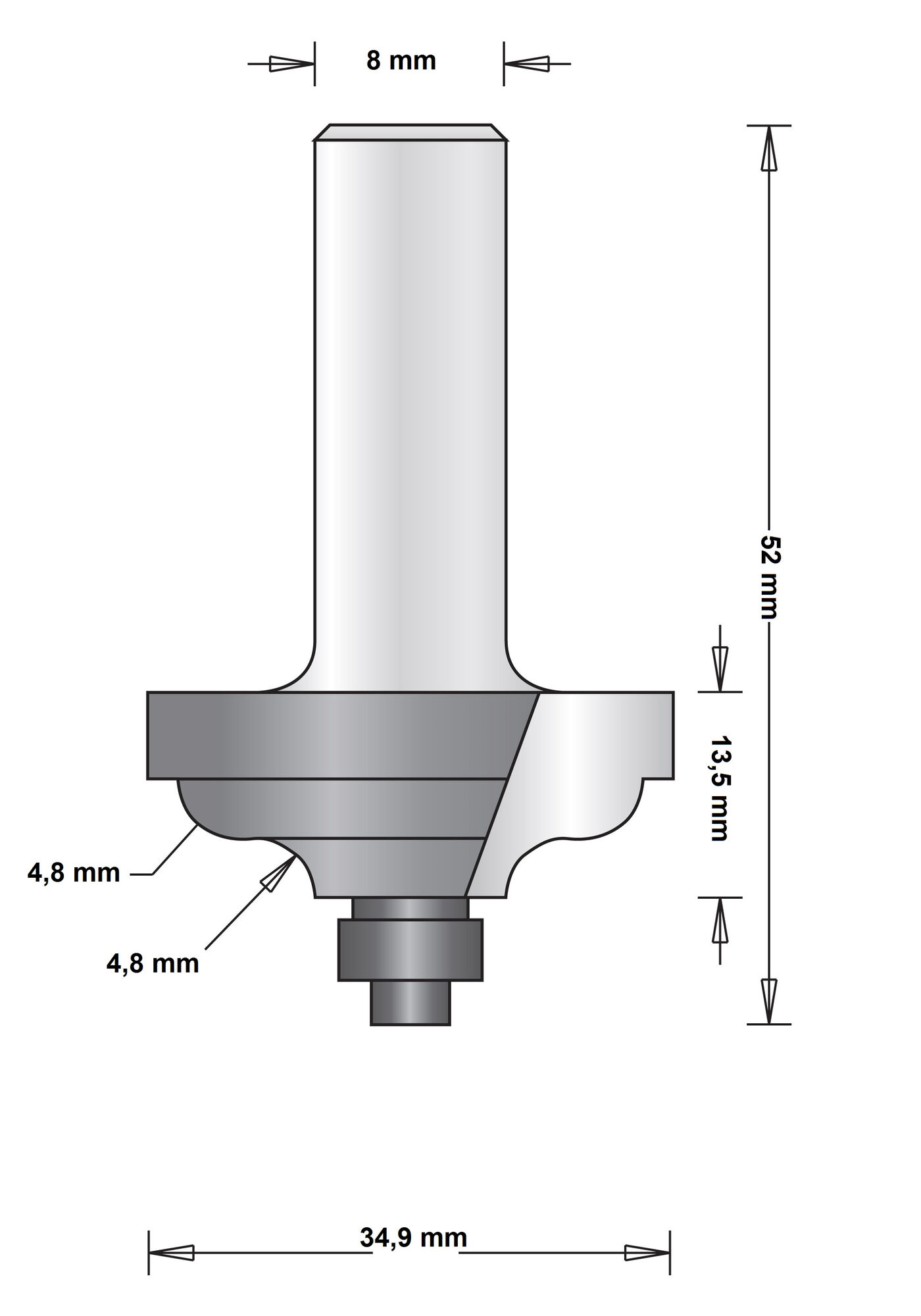 8 MM OGIEFFREES 31.8X50X45