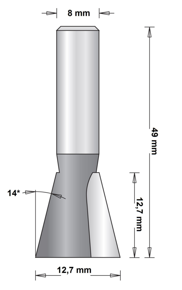 8 MM ZWALUWSTAARTFREES 12.7X49X14