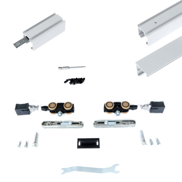 Xperta set 3m rail - Wit - wand z. vloerpl. - Enkele deur - inbouw manual fix