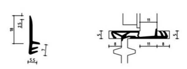 Kaderprofiel zwart SV5109