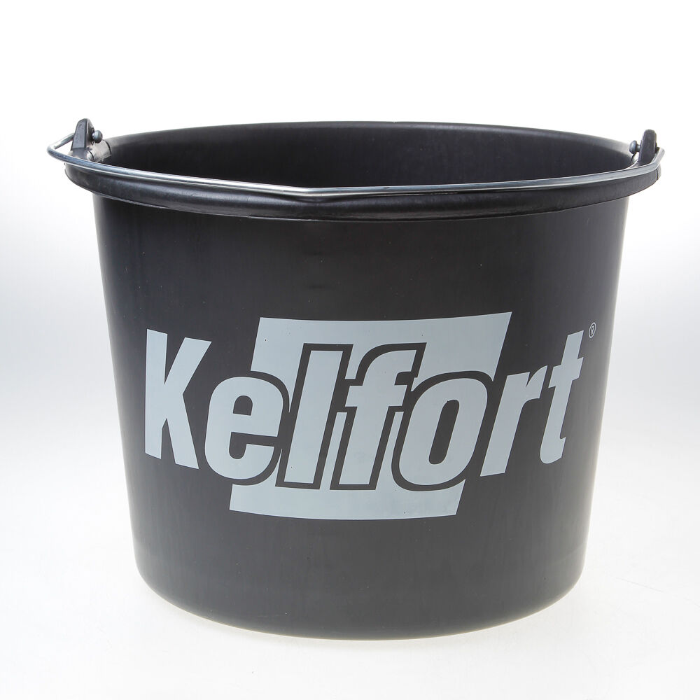 Bouwemmer zwart gripline 12l.