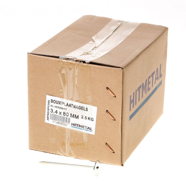 Bouwplaatnagel geg. 80x3.4