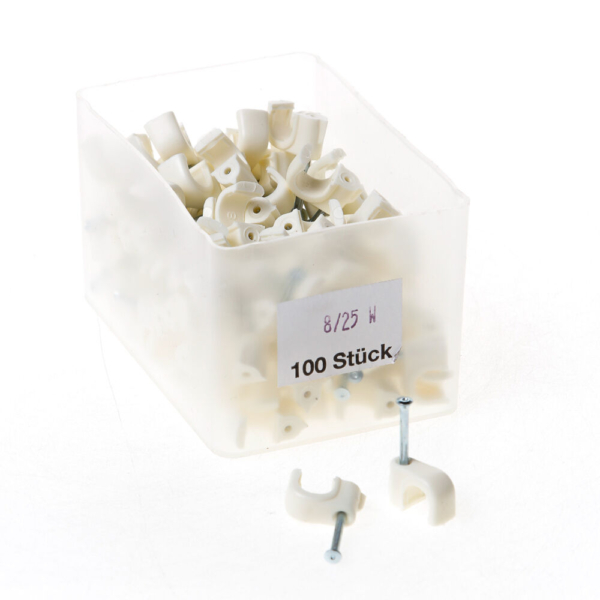 Kabelbeugels wit 8mm 8/25w