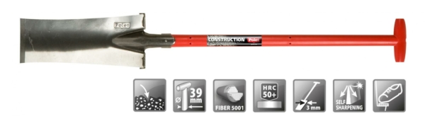 Draineerspade vezel 5001 380 x 140 mm 850 mm met T-greep POLET