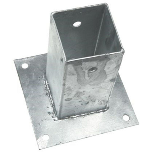 Paalhouder vz met plaat 91x91x2mm L=150