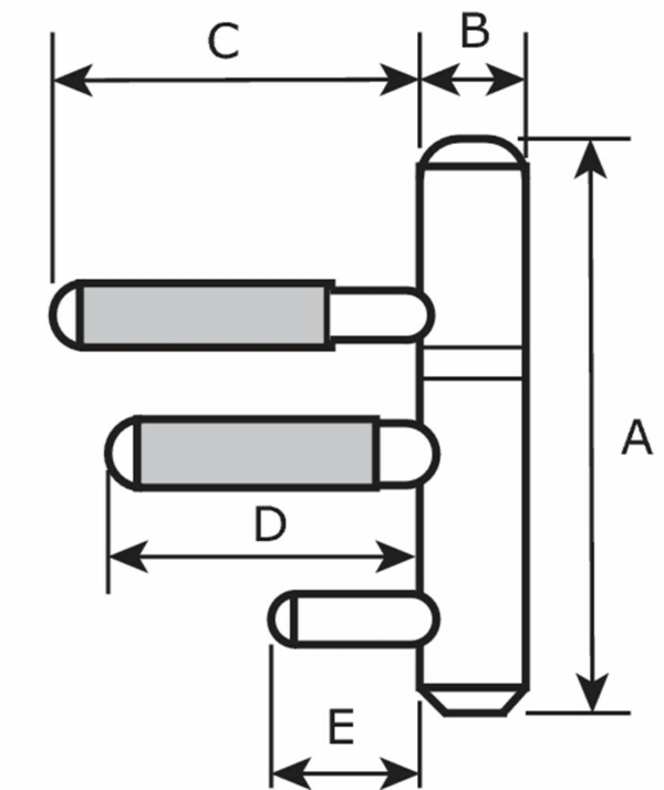 Paumelle st/vn 12mm metaal