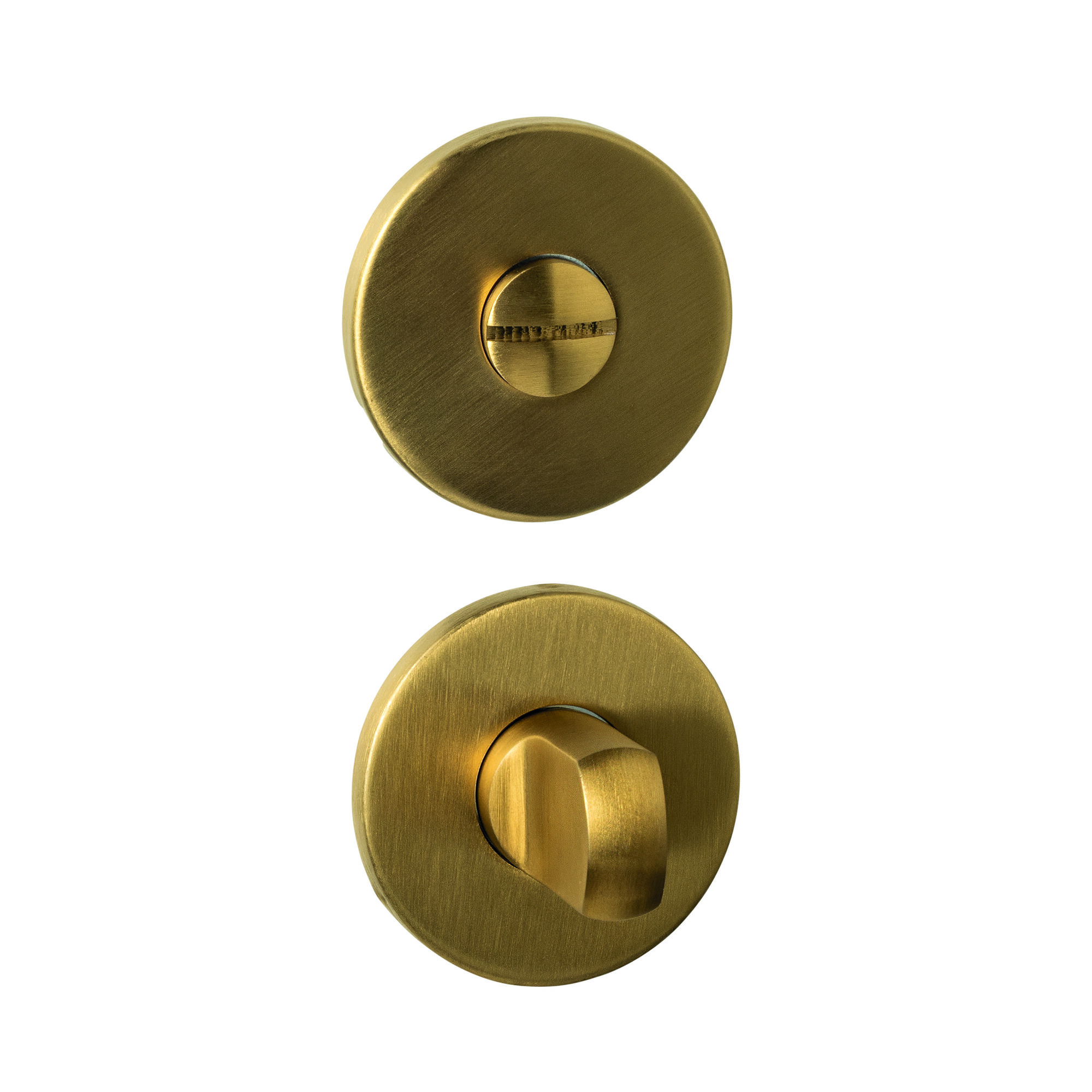 WC-sluiting verdekt ø52x6mm met stift 6-8mm PVD messing mat