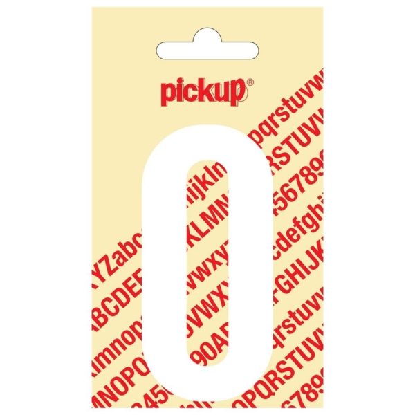 Plakcijfer Nobel 90 mm wit 0