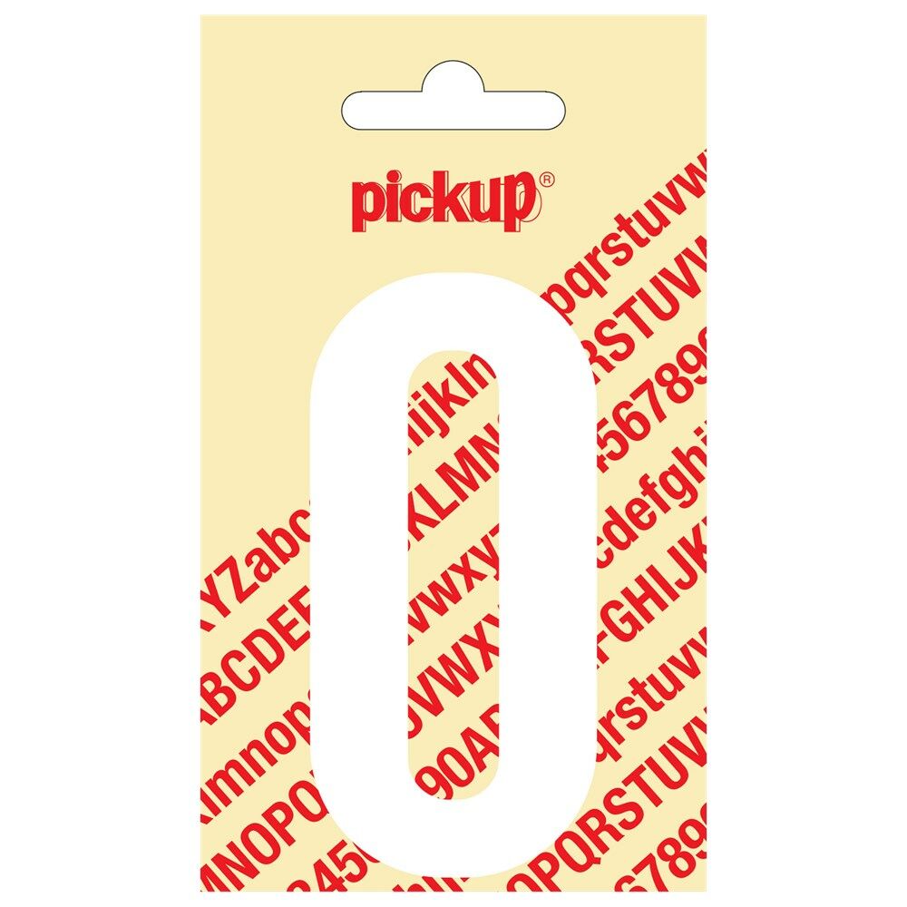Plakcijfer Nobel 90 mm wit 0