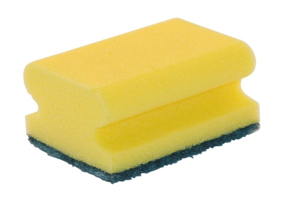 Schuurspons met greep 95x70x30mm geel/groen (2st)