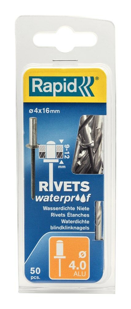 Rapid blindklinknagel waterproof + drill 4.0x16mm (50st)
