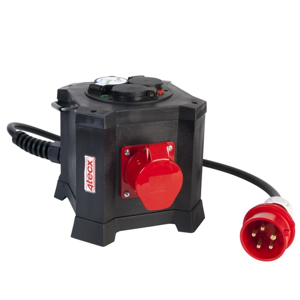 4tecx Verdeeldoos BE KVM 3020 5,5 kW H07RN-F 3G 2,5mm² 16A 3 x schuko 2 x 16A