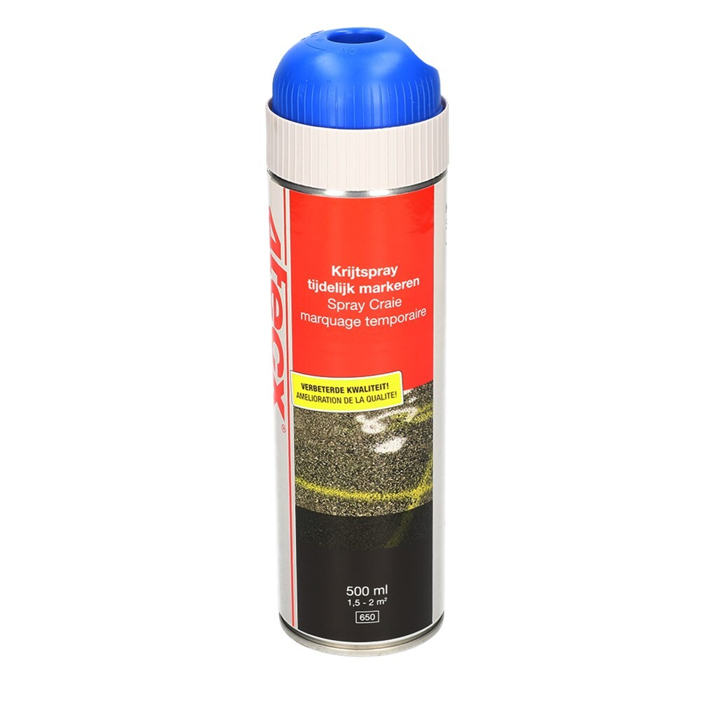 4tecx Krijtspray tijdelijk markeren blauw 500ml