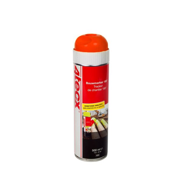4tecx Bouwmarker rood fluor 500ml