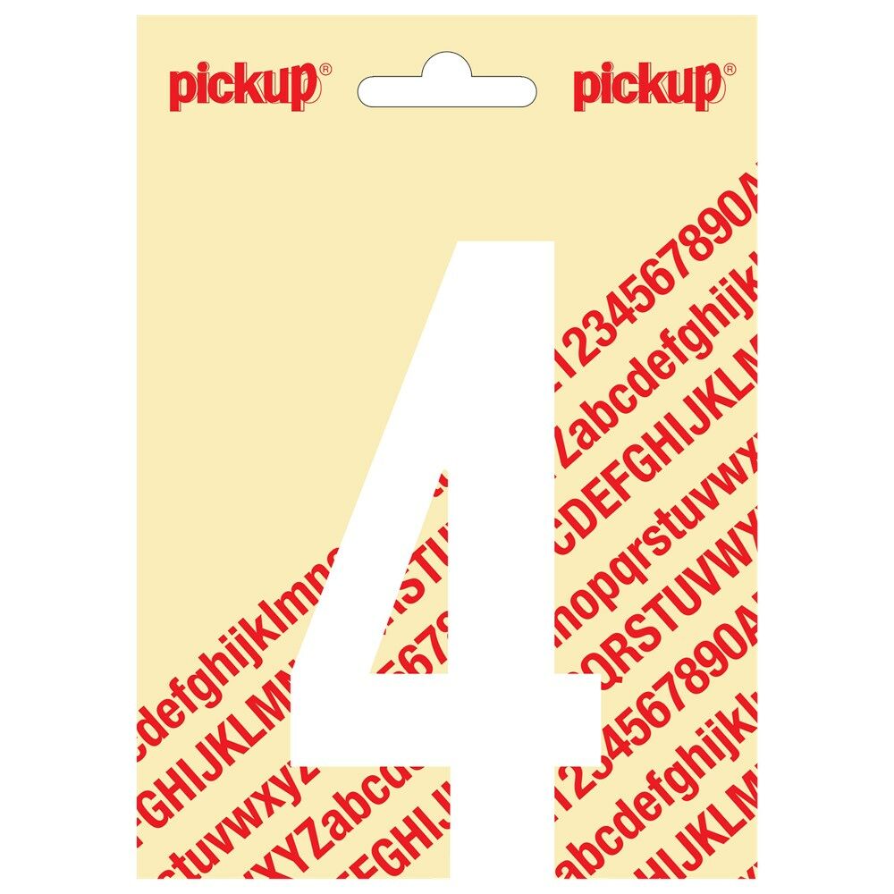 Plakcijfer Nobel 120mm wit 4