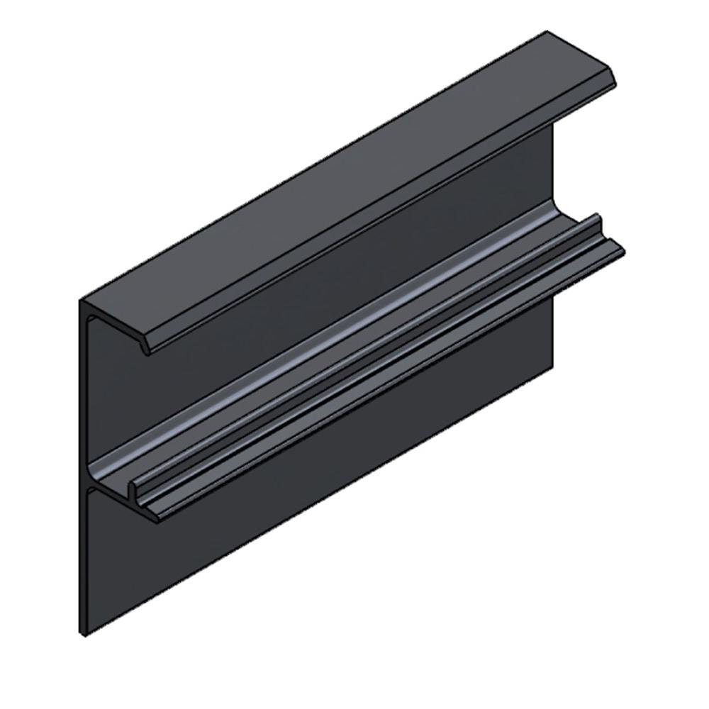 F134B/6000-Klikkap aluminium zwart 6000mm