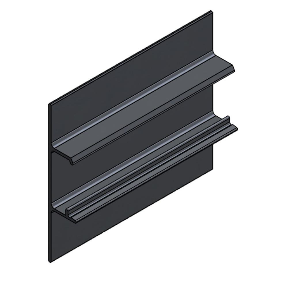 F140B/3000-Klikkap aluminium zwart 3000mm, verhoogd