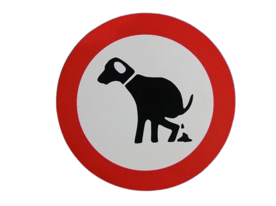 BORD ROND 236MM POEPENDE HOND