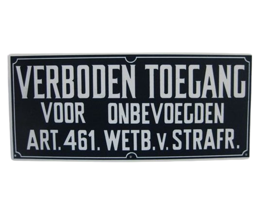 BORD PLAST.VERB.TOEGANG ONBEV.