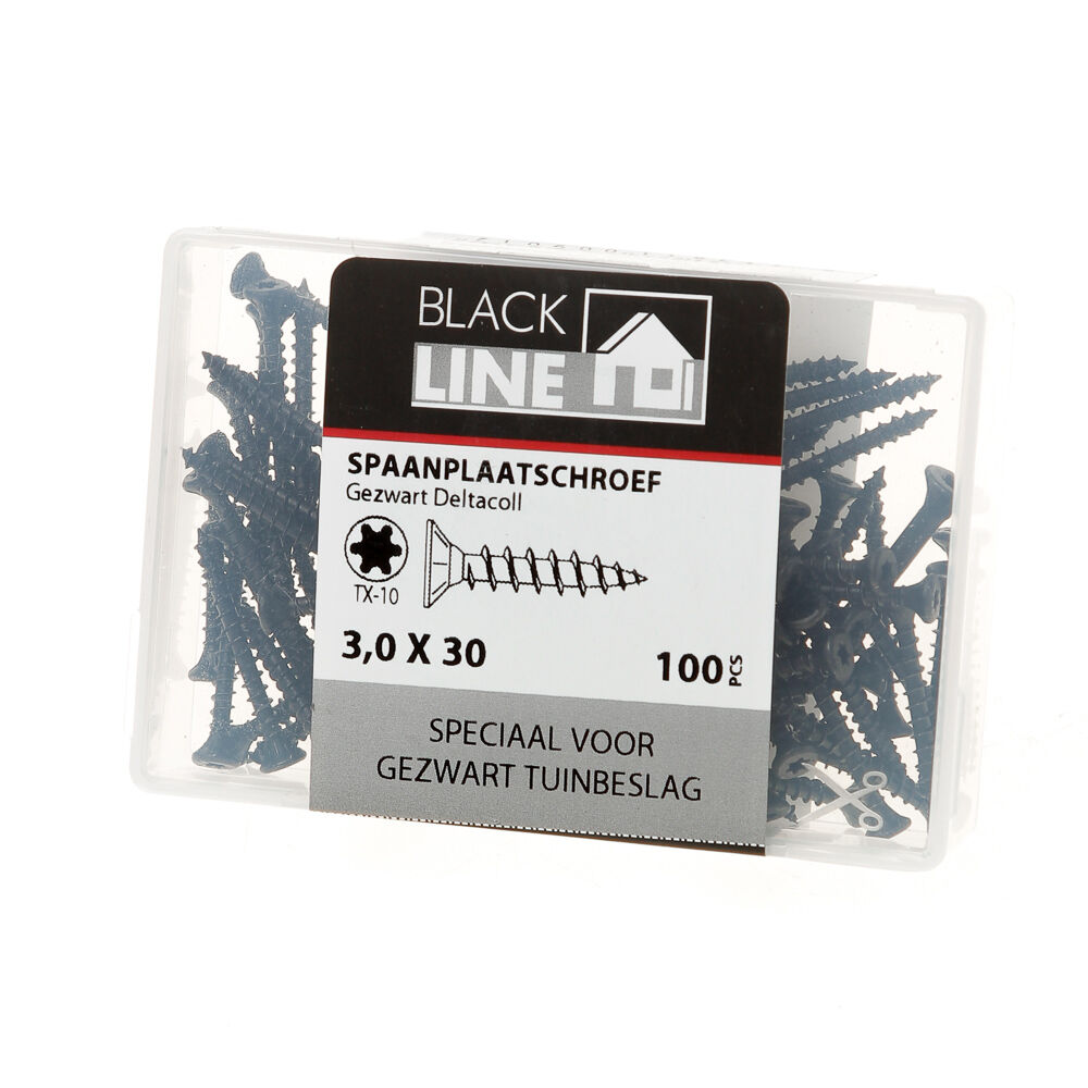 Spaanpl.schr.zwart pk tx10 3.0X30(100)