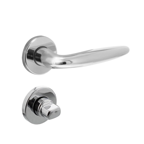 Deurkruk Sigaar op rozet verdekt ø49x7mm en WC-sluiting met stift 8x8mm chroom