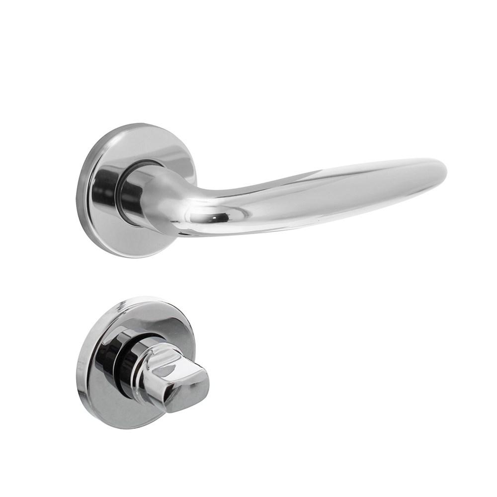 Deurkruk Sigaar op rozet verdekt ø49x7mm en WC-sluiting met stift 8x8mm chroom