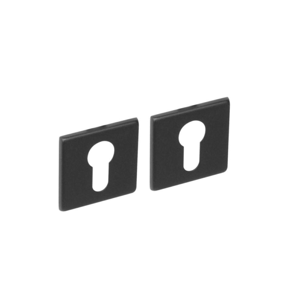 Cilinderrozetten verdekt 50x50x5mm structuur zwart