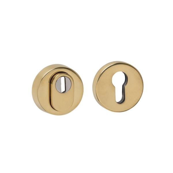 SKG3 veiligheidsrozetten rond verdekt ø52x12mm profielcilindergat met kerntrekbeveil. PVD messing