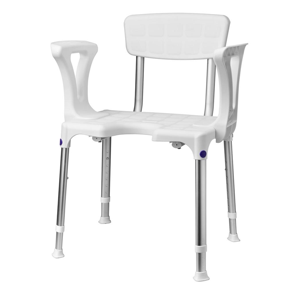 SecuCare Douchestoel Quattro met uitsparing incl rug en arm