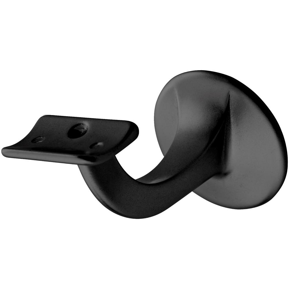 Handlaufträger 3506 Alu.ku.-besch.schwarz D.Wandplatte 56mm