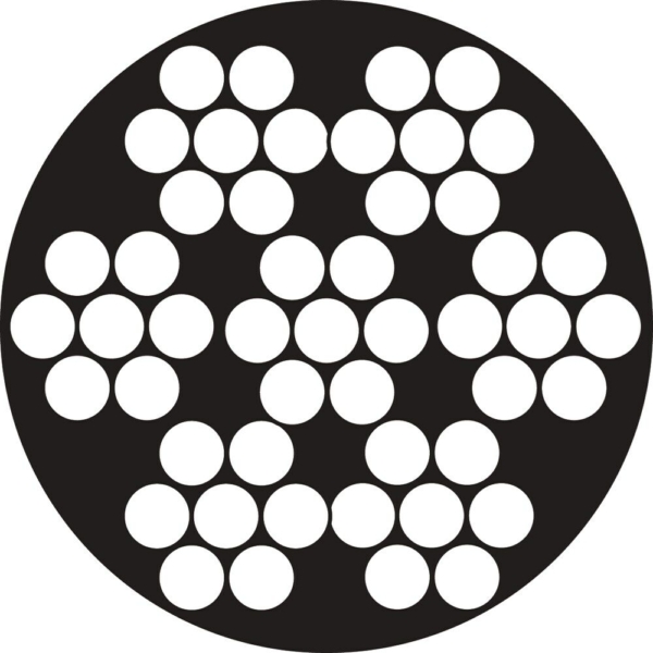 Staalkabel 7x7 AISI 316 3/5mm PVC rol 100 mtr