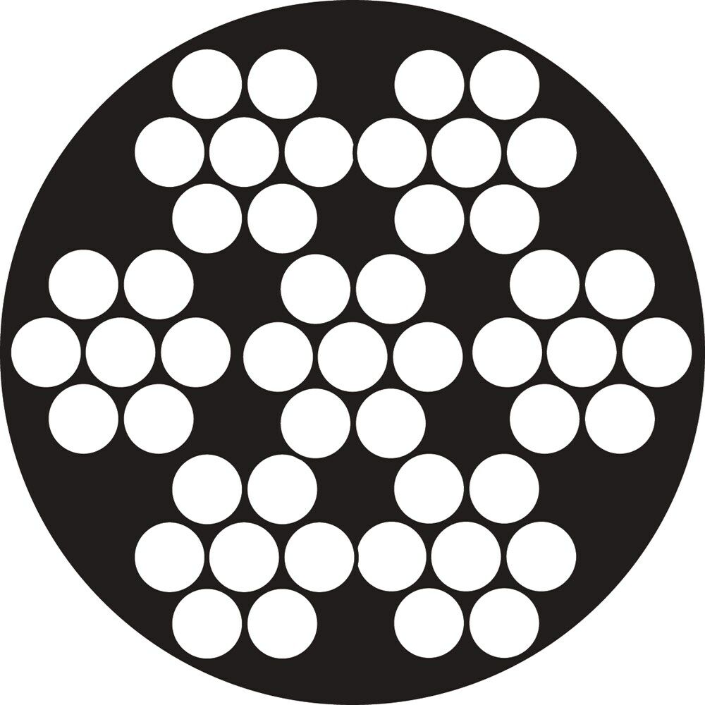 Staalkabel 7x7 AISI 316 3/5mm PVC rol 100 mtr