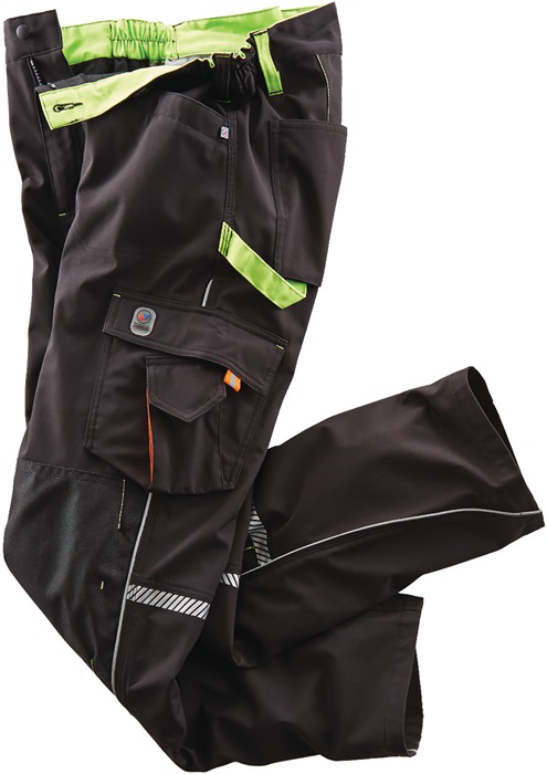 Broek met tailleband Terrax Workwear maat 52 zwart/limoen TERRAX