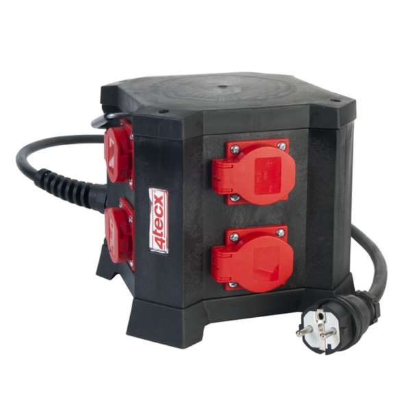 4tecx Verdeeldoos BE KVM 8000 3,5kW H07RN-F 3G 2,5mm² 220V 8 x schuko