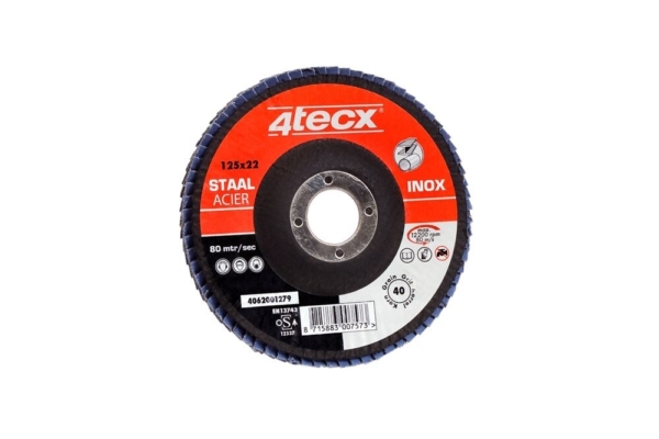 4tecx Vlaklamellenschijf Mega-Line 125 x 22,2mm korrel 40